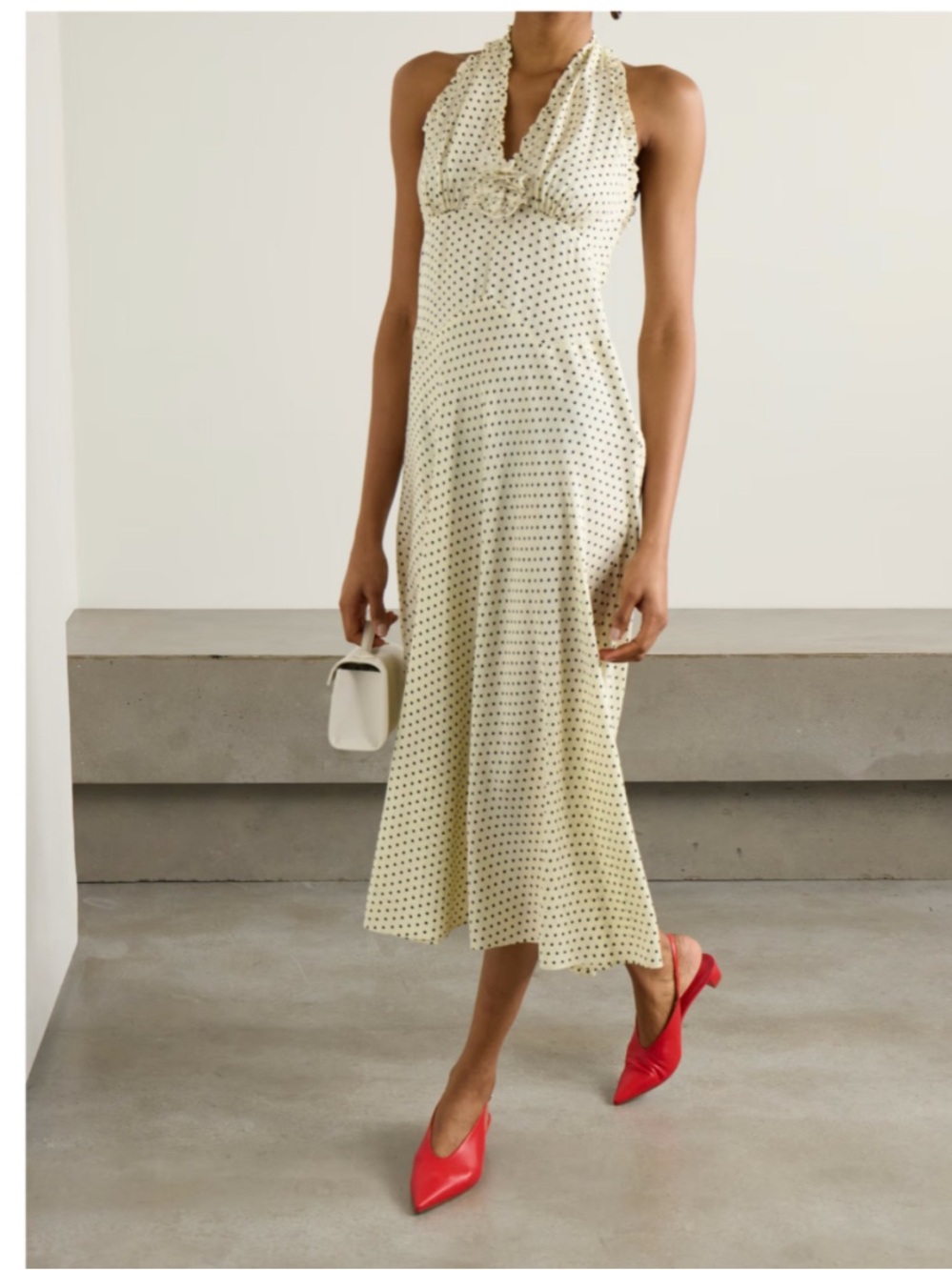 NWT DÔEN Mazarine Polka Dot Midi Dress in Portia Dot, Cream Size XL - Picture 8 of 17